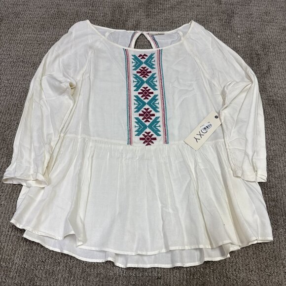 Roxy Blouse Ivory Long Sleeve Women’s Size Medium NWT - Picture 1 of 12